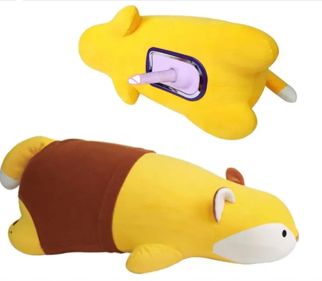 Plush Bear Pillow Automatic Thrusting Dildo showcasing its dual-purpose design and discreet appearance.