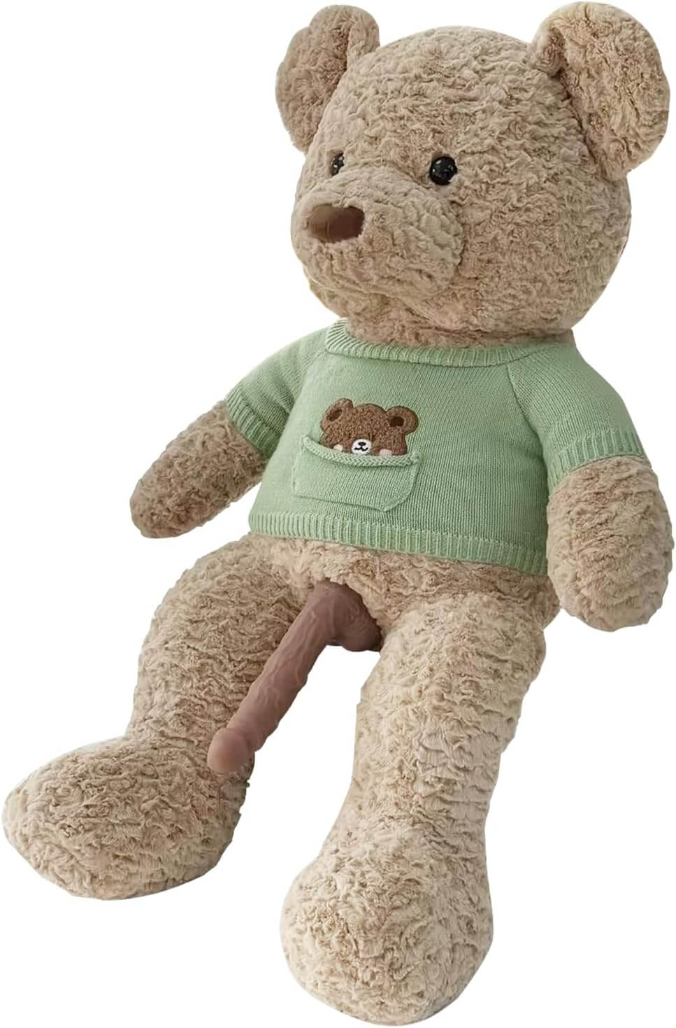 Plush Teddy Bear Pillow Thrusting Dildo-light green