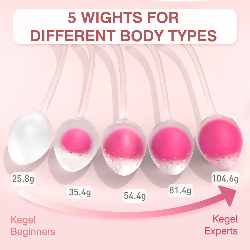 Strawberry Kegel Balls – Medical Silicone Pelvic Floor Trainer for Women