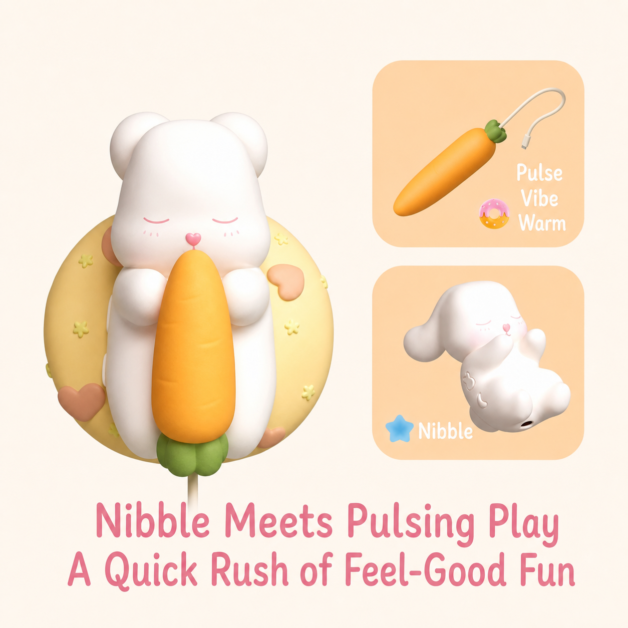 Kawaii Bunny Vibrator – Pulse Suction & Deep Vibration
