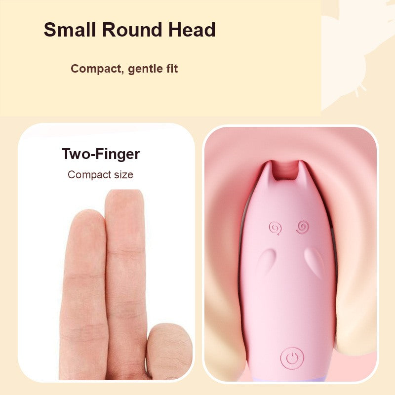 Small Round Head Kitty Rabbit Vibrator Detail