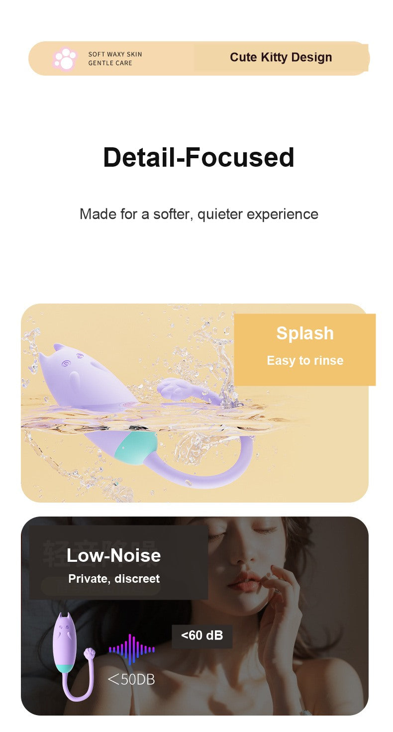 Splash Resistant Low Noise Kitty Rabbit Vibrator Features
