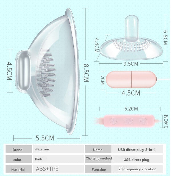 Breast & Clitoral Massager with Vibrating Egg for BDSM Play